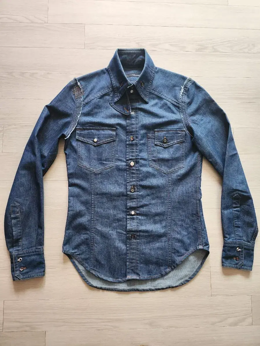 정품 디스퀘어드2 Indigo Denim Shirt-eu48